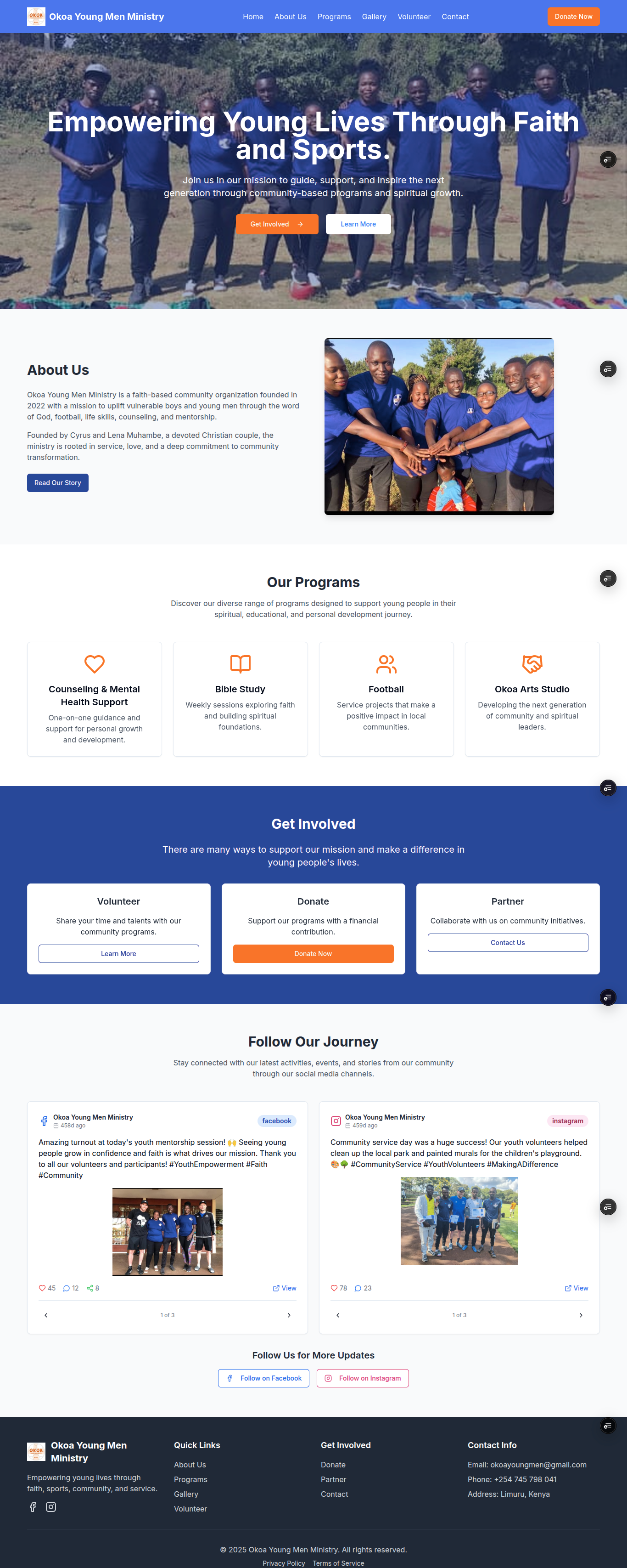 Okoa Young Men ministry